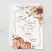 Bow Coquette Pompoen Herfst Ivory Boho Douche Kaart (Voorkant)