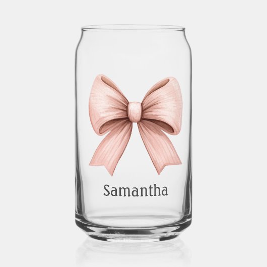 Bow Coquette rose avec nom (Recto)