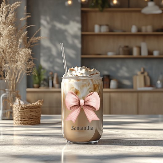 Bow Coquette rose avec nom