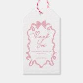 Bow Coquette Verjaardag Cadeaulabel (Voorkant)
