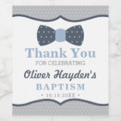 Bow Cravate bouteille Étiquette en bleu et gris (Étiquettes simples)