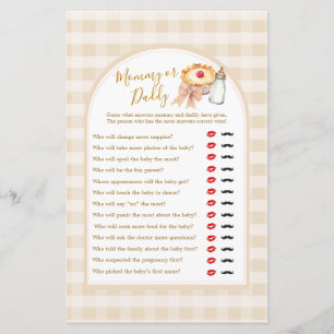 Bow Cutie Pie Pastel Gingham Mama of Daddy Game