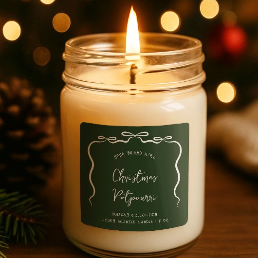 Bow de ruban produit de Noël Jar Étiquette vert bl