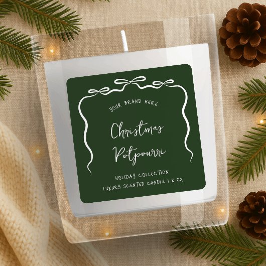 Bow de ruban produit de Noël Jar Étiquette vert bl