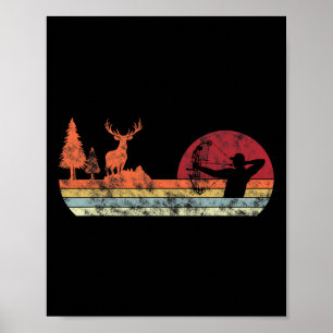 Bow Deer Hunting  Retro Archery Poster