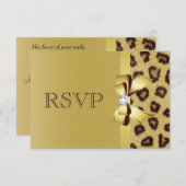 Bow, diamant et Empreinte de léopard imprimé RSVP (Devant / Derrière)