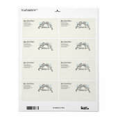 Bow Doodle et Flowers Étiquette d'expédition d'aff (Feuille entière)