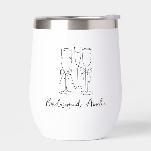 Bow Drink modern script gepersonaliseerde bruidsme (Links)