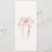 Bow Elegant Greenery Neutral Baby Shower Menu (Achterkant)