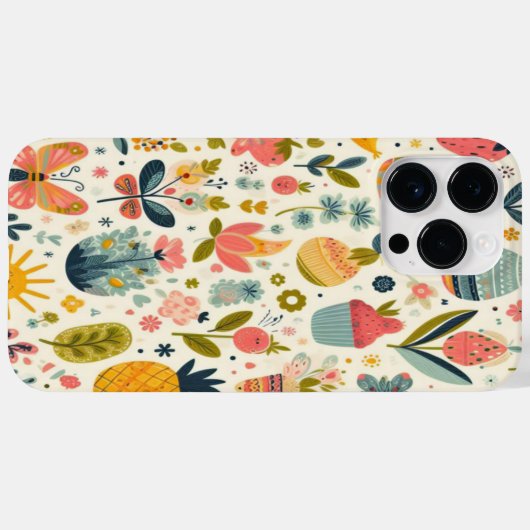 Bow en kersenpatroon Case-Mate iPhone case (Achterkant (horizontaal))