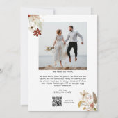 Bow et fleurs Mariage photo Merci Qr scan (Dos)