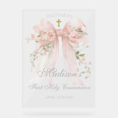 Bow First Holy Communion Acrylic Sign (Recto)