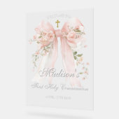 Bow First Holy Communion Acrylic Sign (Angle)
