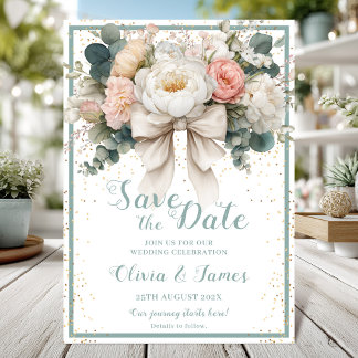 Bow floral Enregistrer la carte de date