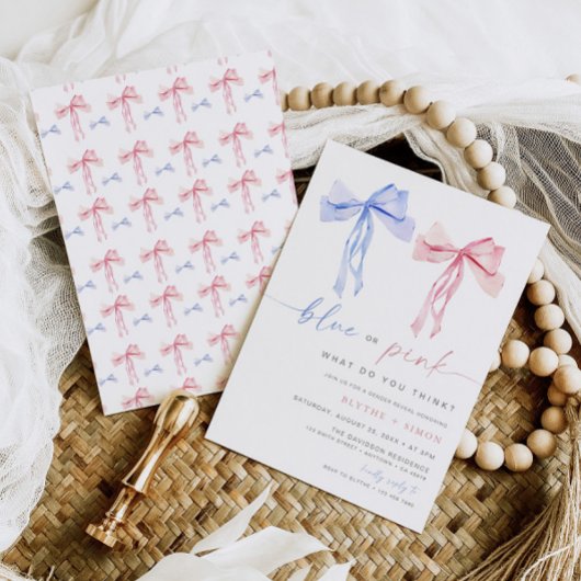 Bow Genre Reveillez Invitation Blue Rose Coquette