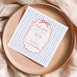 Bow Gestreepte 4 Juli Verjaardag Servetten