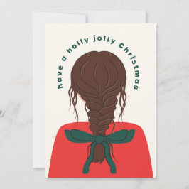 Bow Girl Kerstmis Feestdagenkaart