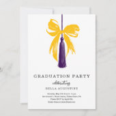 Bow Graduation Invitation Girl High School College (Devant)