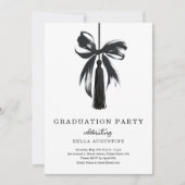 Bow Graduation Invitation Girl High School College (Devant)