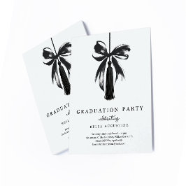 Bow Graduation Invitation Girl High School College RSVP Kaartje