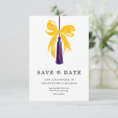 Bow Graduation Save the Date Insert Card Bedankkaart (Staand voorkant)