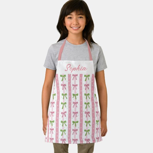 Bow Holiday Kitchen Apron for Children Christmas Schort (Insitu)