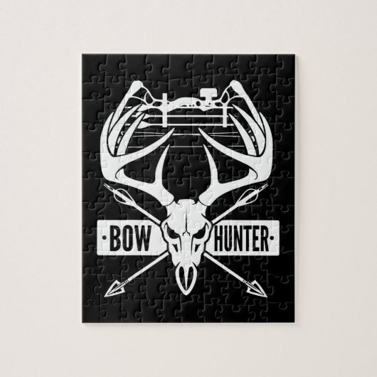 Bow Hunting Deer Skull Compound Bow Archery Gift Legpuzzel (Verticaal)