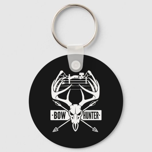 Bow Hunting Deer Skull Compound Bow Archery Gift Sleutelhanger (Voorkant)