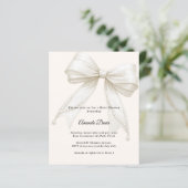 Bow ivory pearls luxury Baby Shower invitation (Staand voorkant)