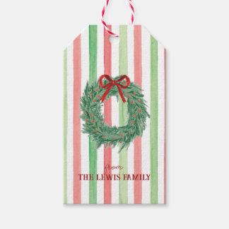 Bow krans kerstcadeau Label Cadeaulabel