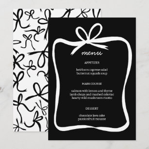 Bow Lint Lijst Elegant Vrijgezellenfeest CUSTOM Menu