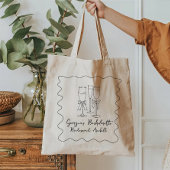 Bow Lint Modern Script Gepersonaliseerd Bruidsmeis Tote Bag