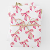 Bow love wrapping papier set van3 inpakpapier vel (In situ)