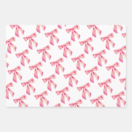 Bow love wrapping papier set van3 inpakpapier vel (Voorkant)