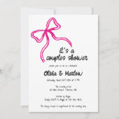 Bow manuscrit Couple douche invitation (Devant)