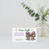 Bow Mardi Gras Diaper Raffle Request Informatiekaartje (Staand voorkant)