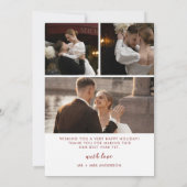 Bow Married and Bright Christmas Holiday Card Feestdagenkaart (Achterkant)