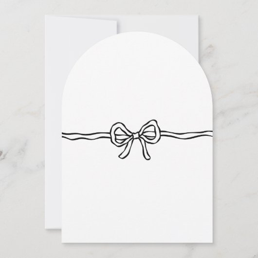 Bow Modern Script Fête des mariées Carte de remerc (Dos)