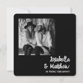 Bow noir tendance Enregistrer la carte Mariage dat (Dos)