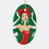 Bow op topooval keramisch ornament (Rechts)