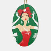 Bow op topooval keramisch ornament (Links)