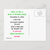 Bow ou Bowtie Penguin Invitations de révélation de (Dos)