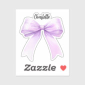 Bow paarse naam script sticker (Vel)