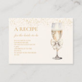 Bow Parels en Prosecco Vrijgezellenfeest Recept Informatiekaartje (Voorkant)