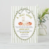 Bow Preppy Sage Herfst Gekke Gans Baby shower Kaart (Staand voorkant)