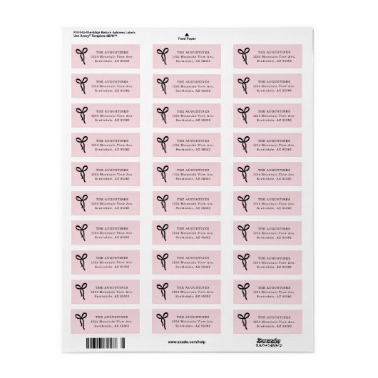 Bow Return Address Label (Full Sheet)