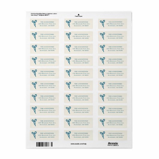 Bow Return Address Label (Full Sheet)