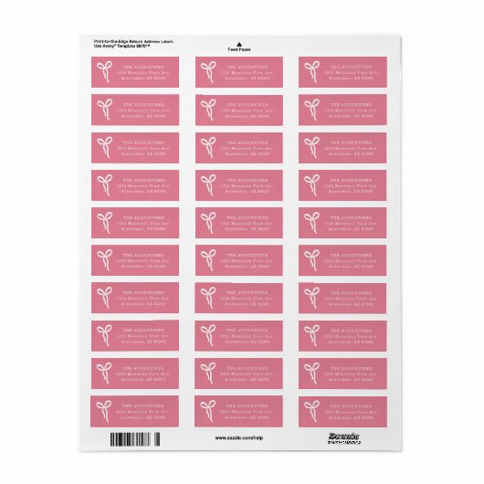 Bow Return Address Label (Full Sheet)
