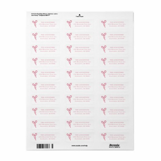 Bow Return Address Label (Full Sheet)