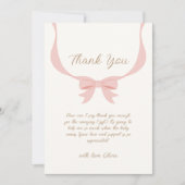  Bow Ribbon Baby shower Bedankkaart (Voorkant)